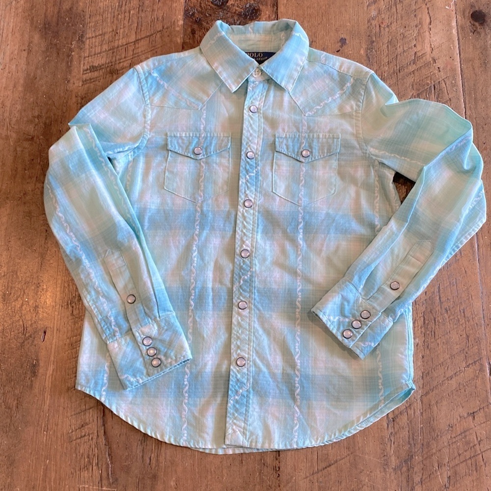 POLO Ralph Lauren Teal Western Top Size 7